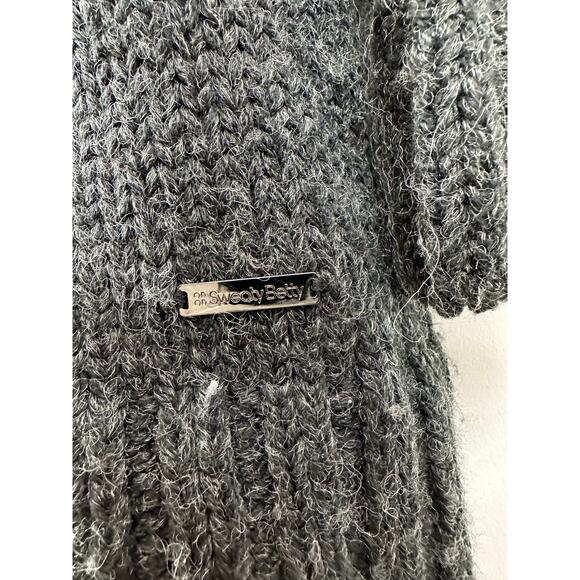 Sweaty Betty Chunky Knit Full Zip Wool Blend Hooded Sweater Dark Grey Sz Medium - Picture 9 of 10